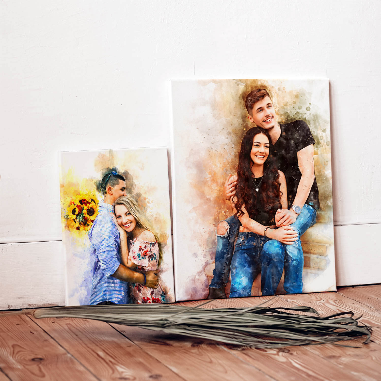 Personalised Watercolour Portrait - Canvas – Turned Art